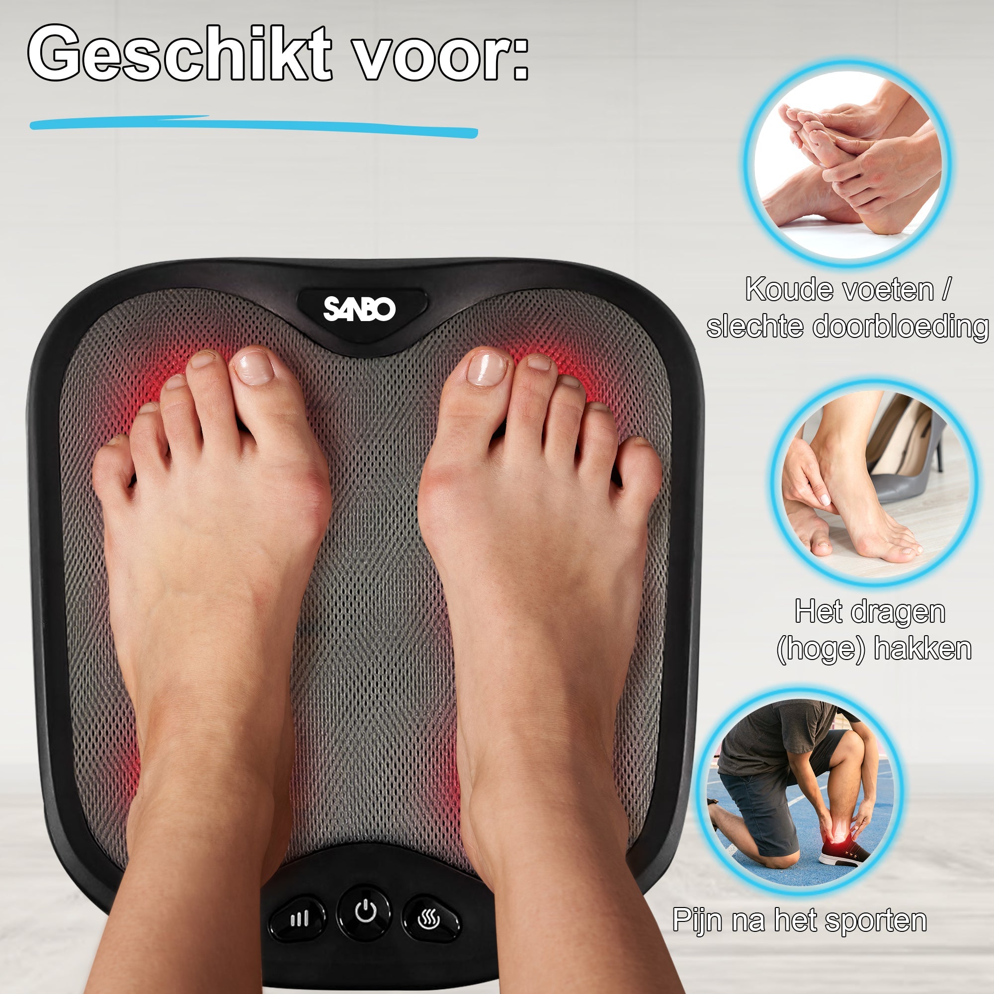 Sanbo Voetmassage Apparaat - Massageapparaat - 18 Shiatsu Massagekoppen - SANBO Sports