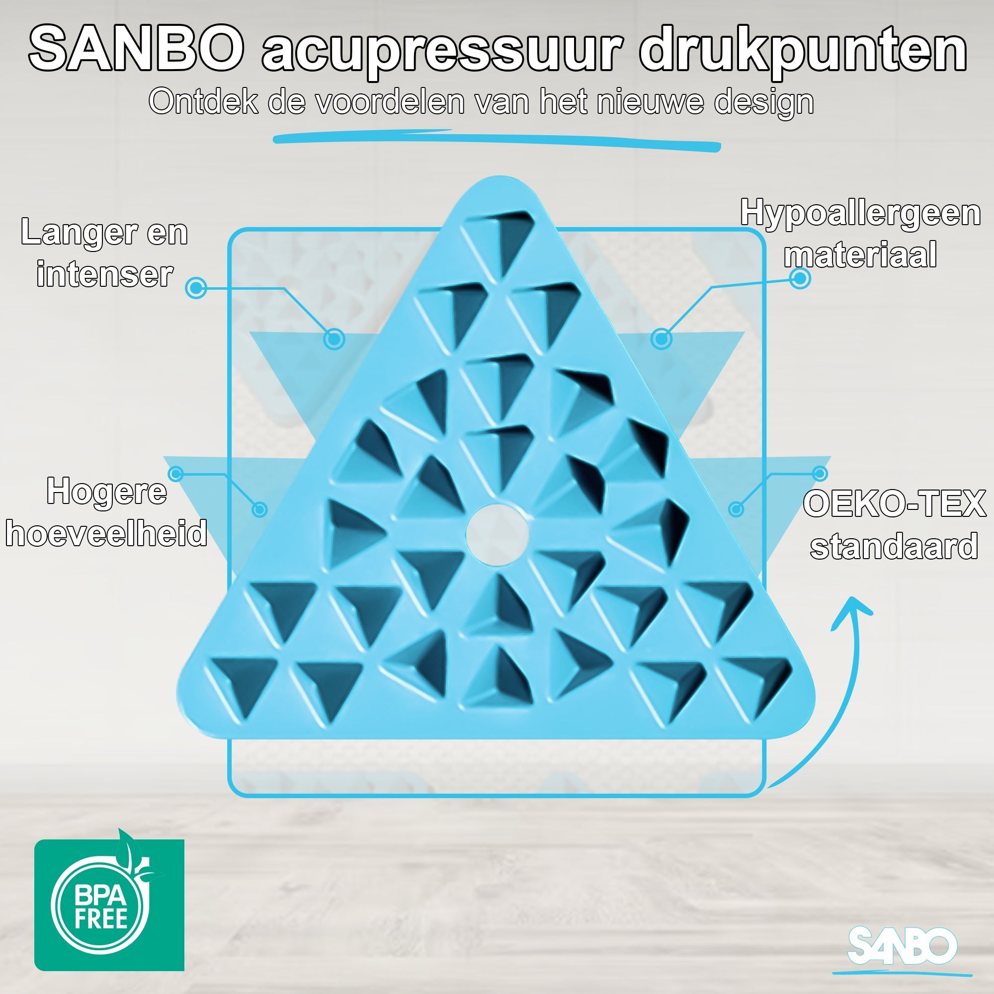 Sanbo Acupressuur Mat Pro met Kussen - 78x42 cm - 100% Kokosvezel - SANBO Sports