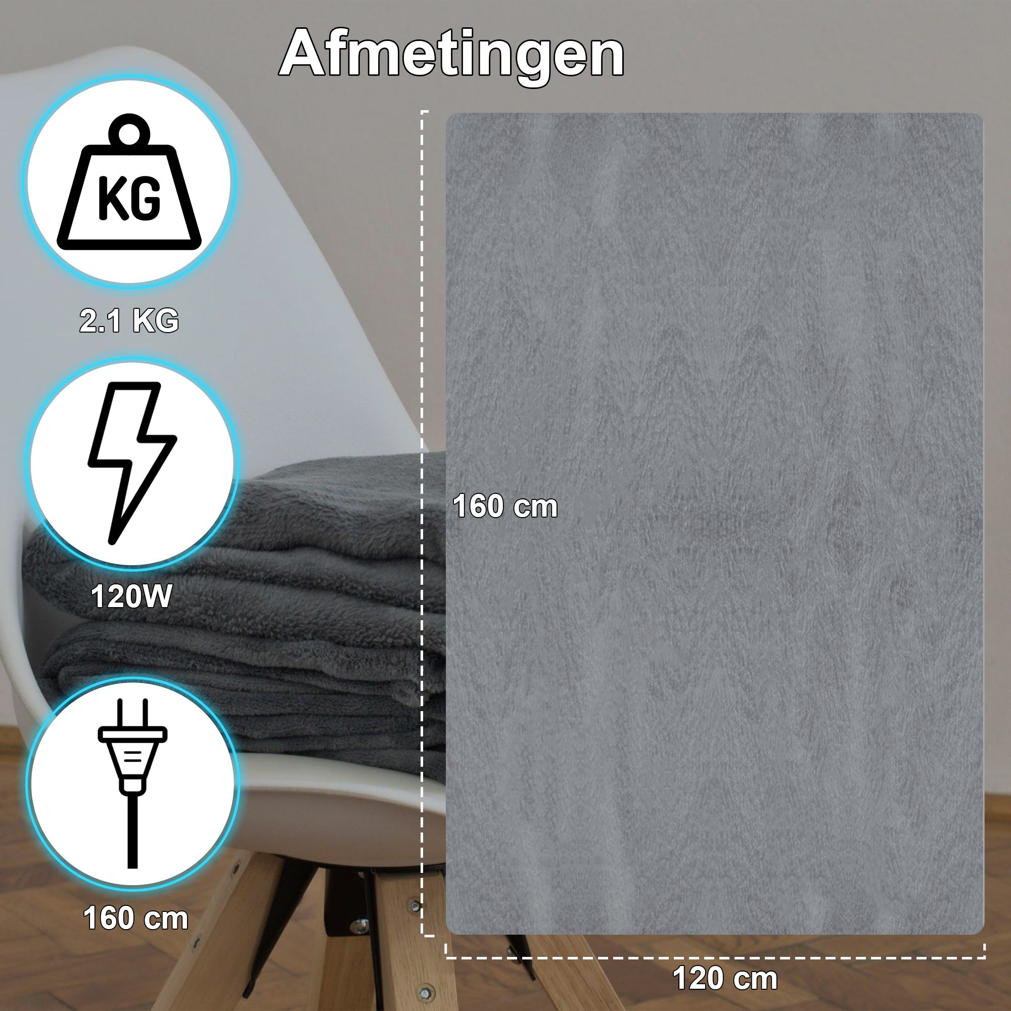 Sanbo Elektrische Deken - 120 x 160 cm - Wasmachinebestendig - SANBO Sports