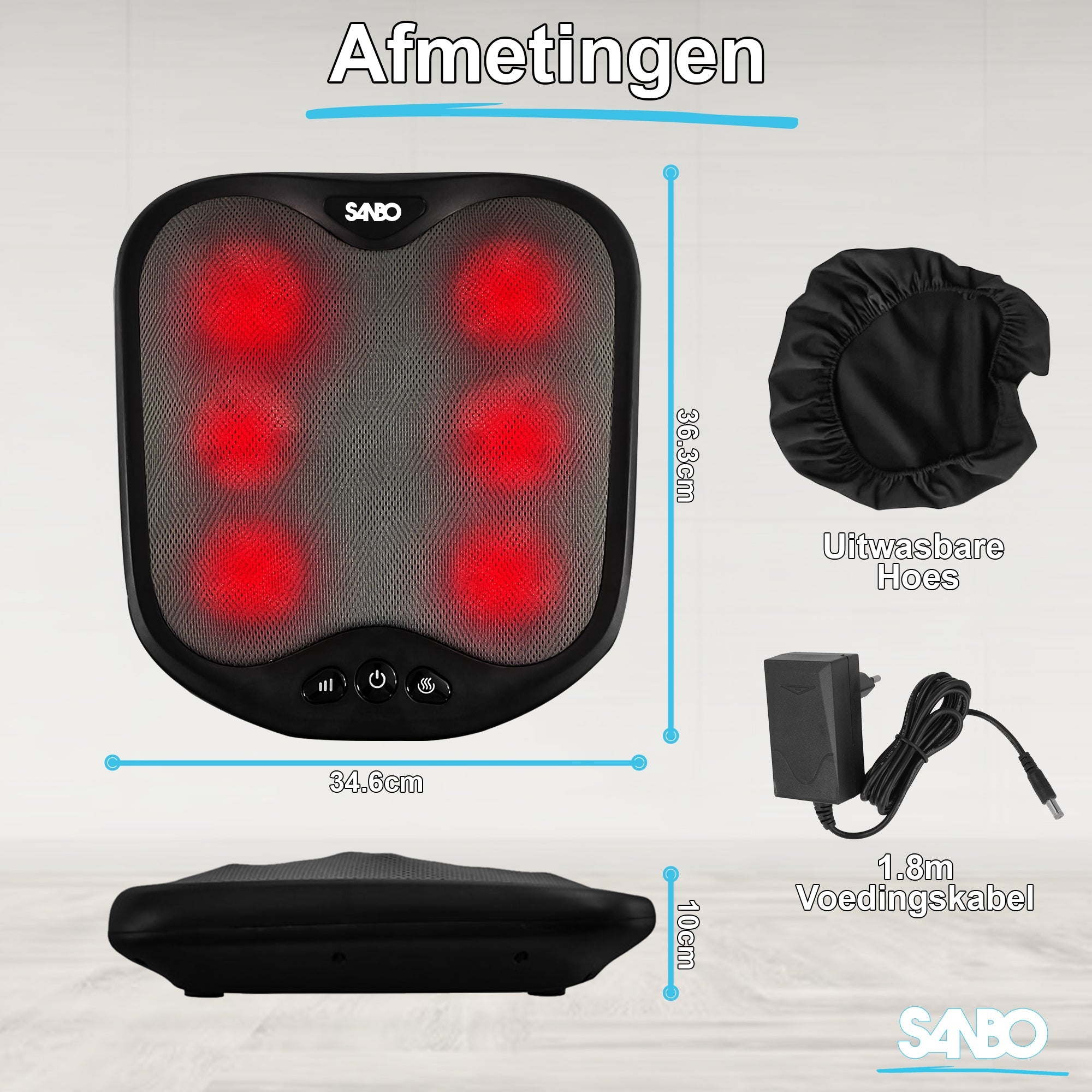 Sanbo Voetmassage Apparaat - Massageapparaat - 18 Shiatsu Massagekoppen - SANBO Sports