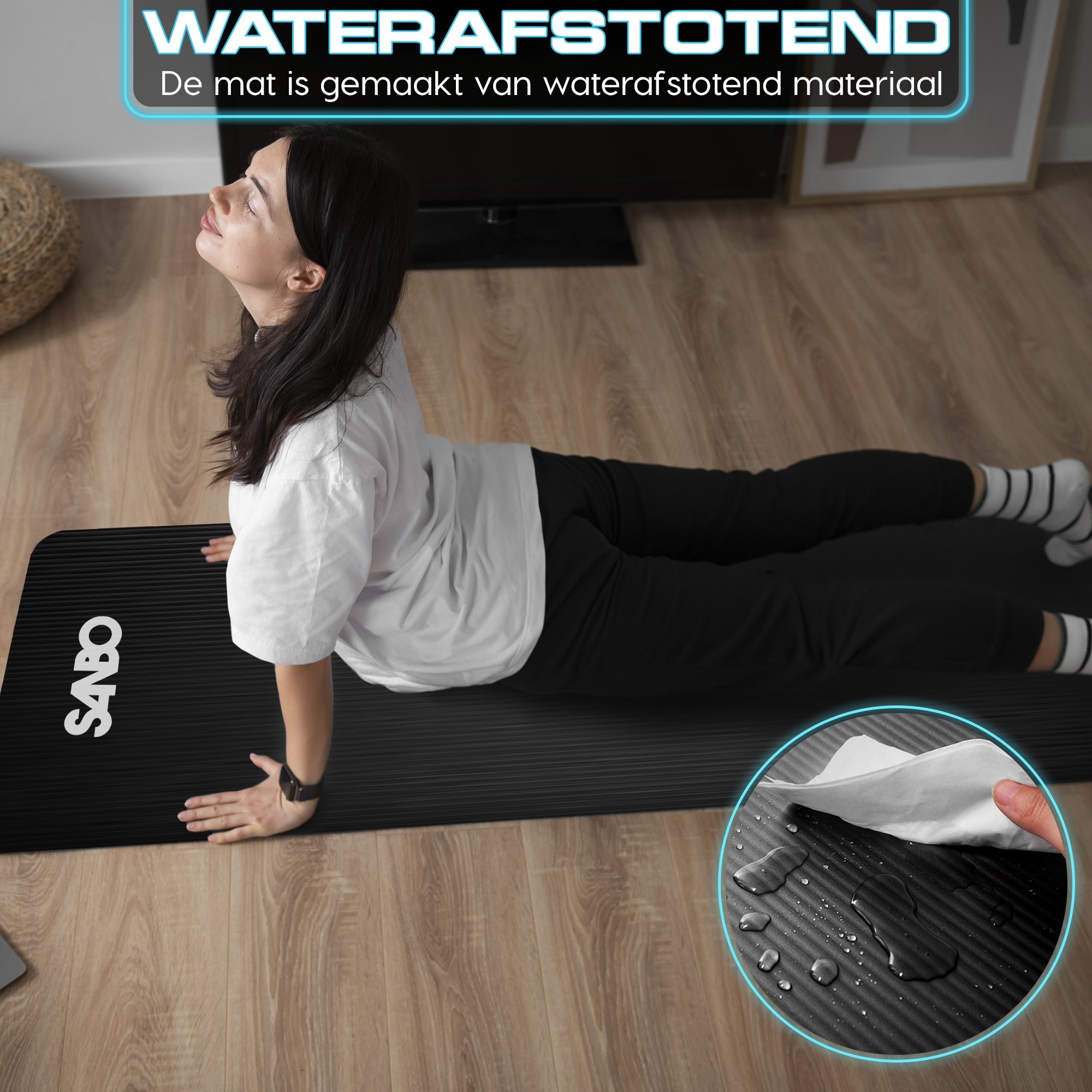 Sanbo Yoga Mat - Incl. Luxe Draagtas - Incl. App Met Uitleg - 183 x 61 x 0,8 cm - Extra Dik 8mm - SANBO Sports